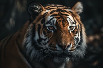 Fototapeta na wymiar Close-up of a tiger. Generative AI