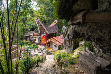 Fototapeta na wymiar traditional village of tana toraja, indonesia