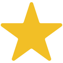 Gold star icon, yellow color curved corner cute flat style rank, rating concept vector. Trendy design graphic for web, mobile, app, UI, logo, game, stamp, label symbol isolated background.