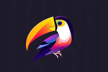 Toucan bird logo no letter glossy vibrant