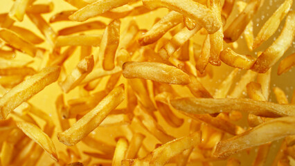 French fries - fried potatoes flying.