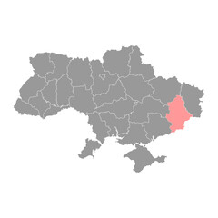 Donetsk Oblast map, province of Ukraine. Vector illustration.