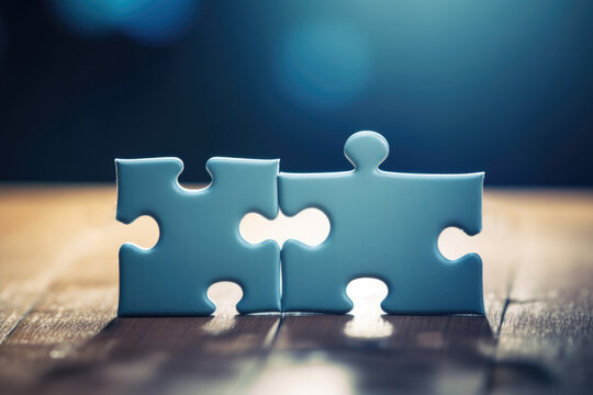 Conceptual image of two puzzle pieces not fitting together