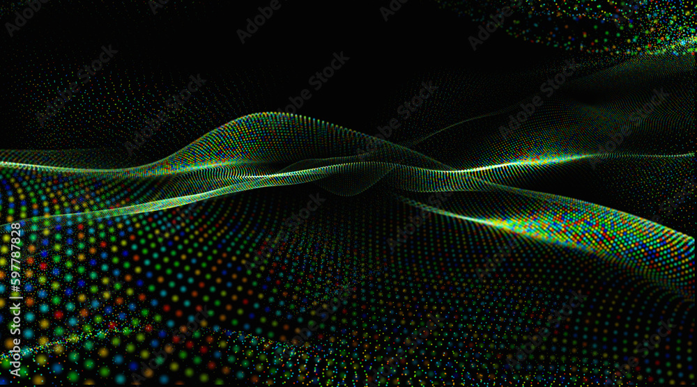 Poster wave effect dotted gradient texture waves isolated vector. creative shape abstract. abstract futuris