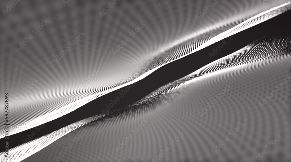 Aufkleber abstract wave moving dots flow particles. vector illustration. digital future technology concept.