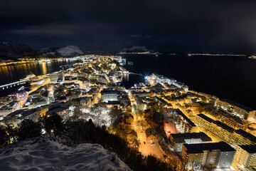 Winter night view of Alesund (Ålesund | Aalesund), Norway
