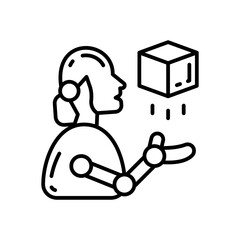 Quantum AI icon in vector. Illustration