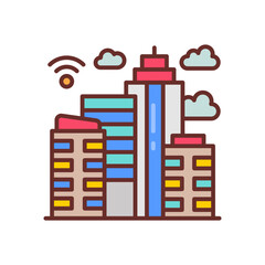 Smart City icon in vector. Illustration