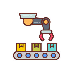 Obraz premium Robotic Conveyor icon in vector. Illustration