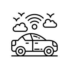 Self Driving Car icon in vector. Illustration