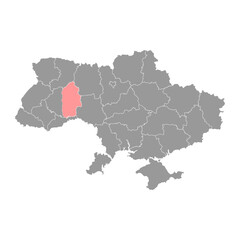 Khmelnytskyi oblast map, province of Ukraine. Vector illustration.