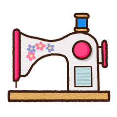 illustration of a cute sewing machine