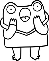 Doodle surprised frog