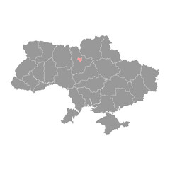 Kyiv map, province of Ukraine. Vector illustration.
