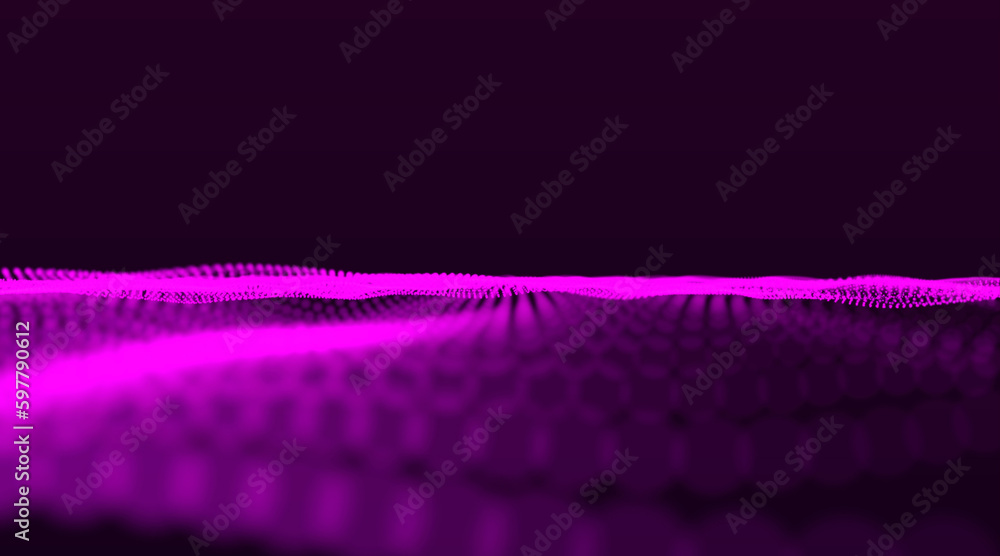 Poster abstract background with dynamic elements of waves. dots wave abstract digital technology background