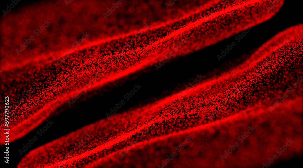 Poster vector illustration. trapcode form glowing dots background. red dots particles wave pattern halftone