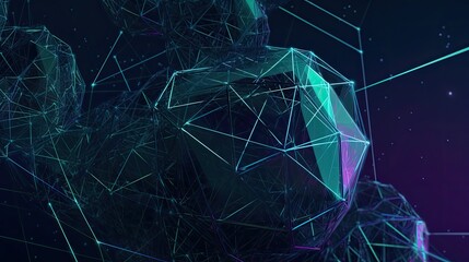 Abstract Web of Communication with Modern Synaptic Design. Generative  AI 
