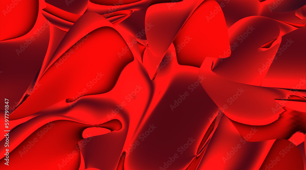 Poster abstract wavy liquid background in red color. gradient design element for background. metal fluid gl