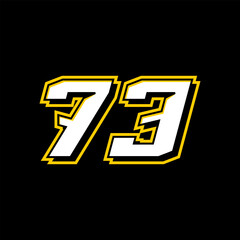 Vector Sport Racing Number Template 73