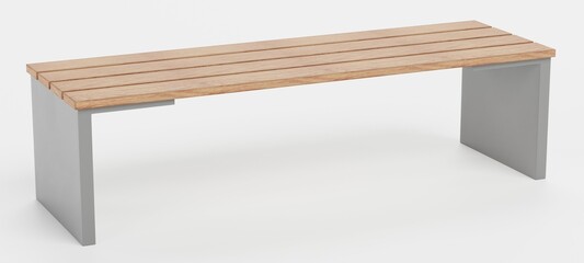 Realistic 3D Render of Garden Bench