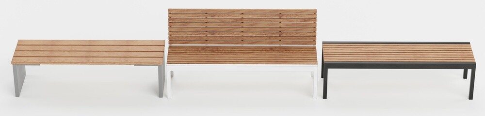 Realistic 3D Render of Garden Benches