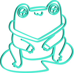 3D doodle cute frog