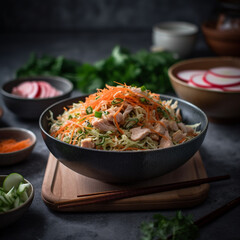 Kohlrabi And Carrot Slaw With Smoked Tuna