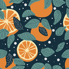seamless pattern with oranges