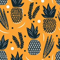 seamless pattern with pineapples