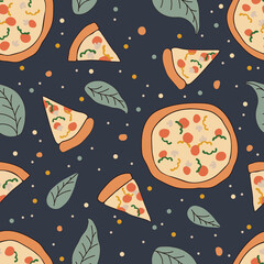 seamless pattern with pizza