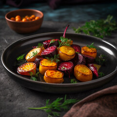 Roasted Vegetables Carrot Beet with Honey