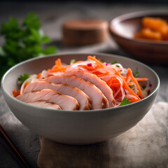 Kohlrabi And Carrot Slaw With Smoked Tuna
