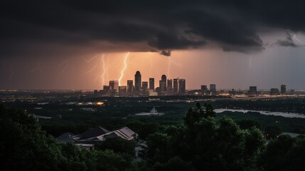 skyline sunset thunder