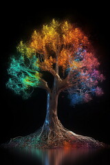 tree with rainbow, Generative AI, Generative, AI