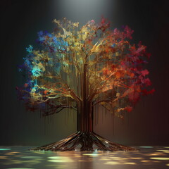 tree in the night, Generative AI, Generative, AI
