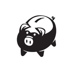 Piggy bank icon design isolated on white background. Vector symbol template