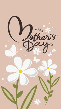 Mother's day greeting card, vintage, social media post, in cursive writing, printable card, Happy Mothers day modern calligraphy, writing, card typo, text, logo, font,  Mothers day poster, banner