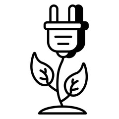 A unique design icon of eco plug