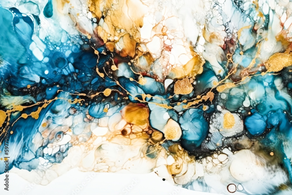 Aufkleber abstract decorative water color or acrylic diffusion. created with generative ai technology.