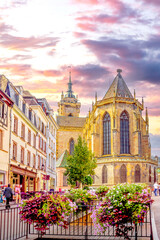 Naklejka premium Kathedrale, Altstadt, Colmar, Frankreich 