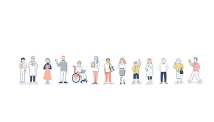 ダイバーシティ・多様性のイメージ　横並び