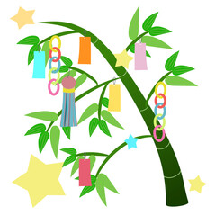 シンプルな七夕のイラスト