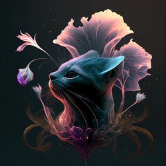 magic cat. illustration cat.  ai generated