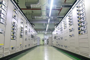 Electric room in industrial,selective focus.	 - 597799846