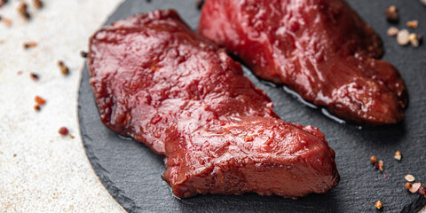 raw beef fresh meat veal healthy meal food snack on the table copy space food background rustic top view keto or paleo diet