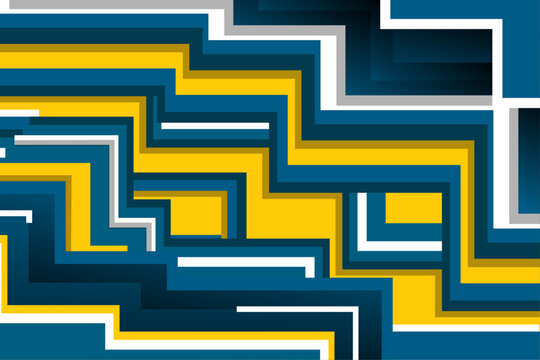 Blue and yellow abstract square shape geometric background