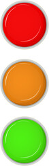 set bucket of paint red, orange, green on white background top view isolated on white. vector illustration