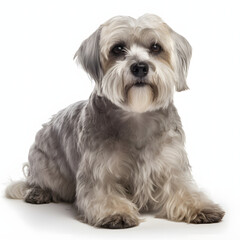 Dandie Dinmont Terrier breed dog isolated on white background