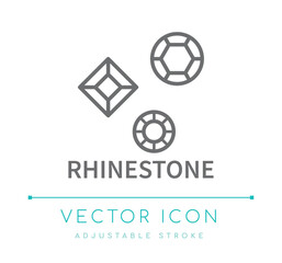 Rhinestone Jewelry Line Icon