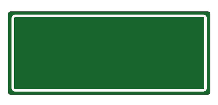 PNG. Blank green traffic road sign isolated on transparent background. PNG illustration.	